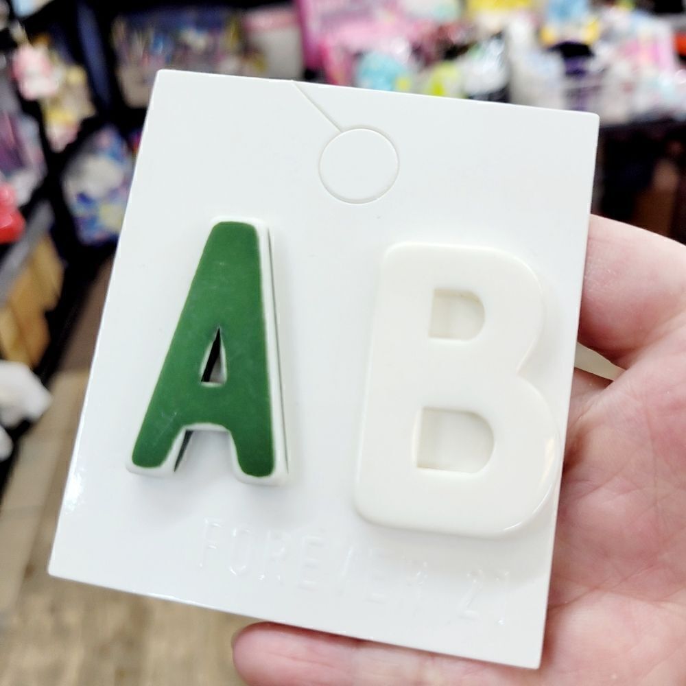Brand New Forever 21 Letter " A" " B" Earrings